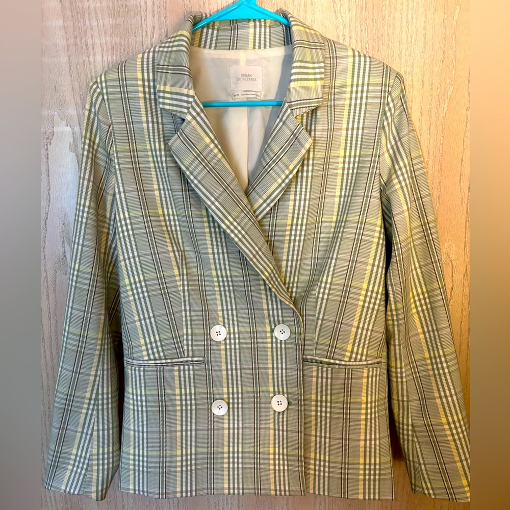 Urban Outfitters Green Plaid Blazer Size XS
